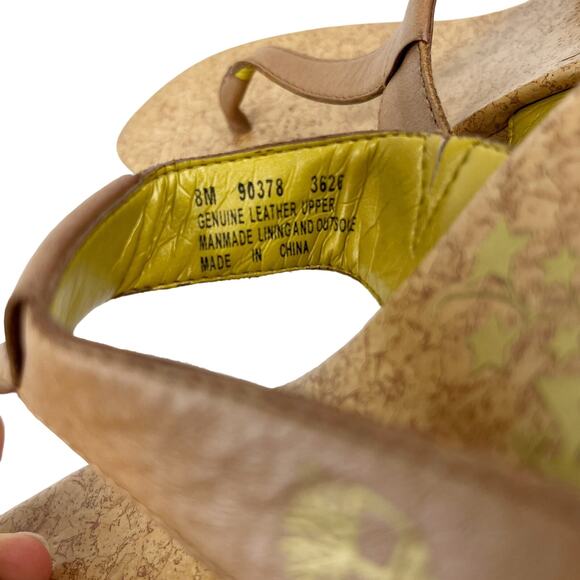 Timberland Wedge Thong Sandals 8 Brown Leather Cork - Picture 8 of 11